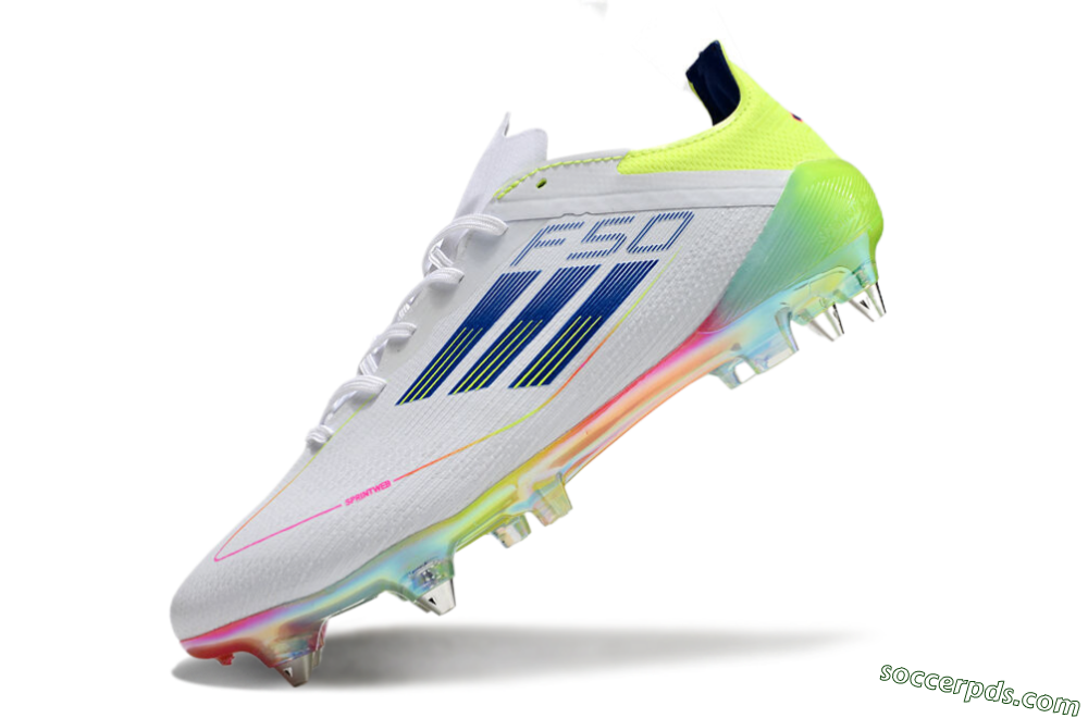 Adidas F50 Elite SG Low-Tops Football Boots - White/Pink/Yellow/Blue 5