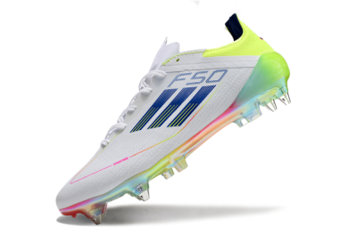 Adidas F50 Elite SG Low-Tops Football Boots - White/Pink/Yellow/Blue