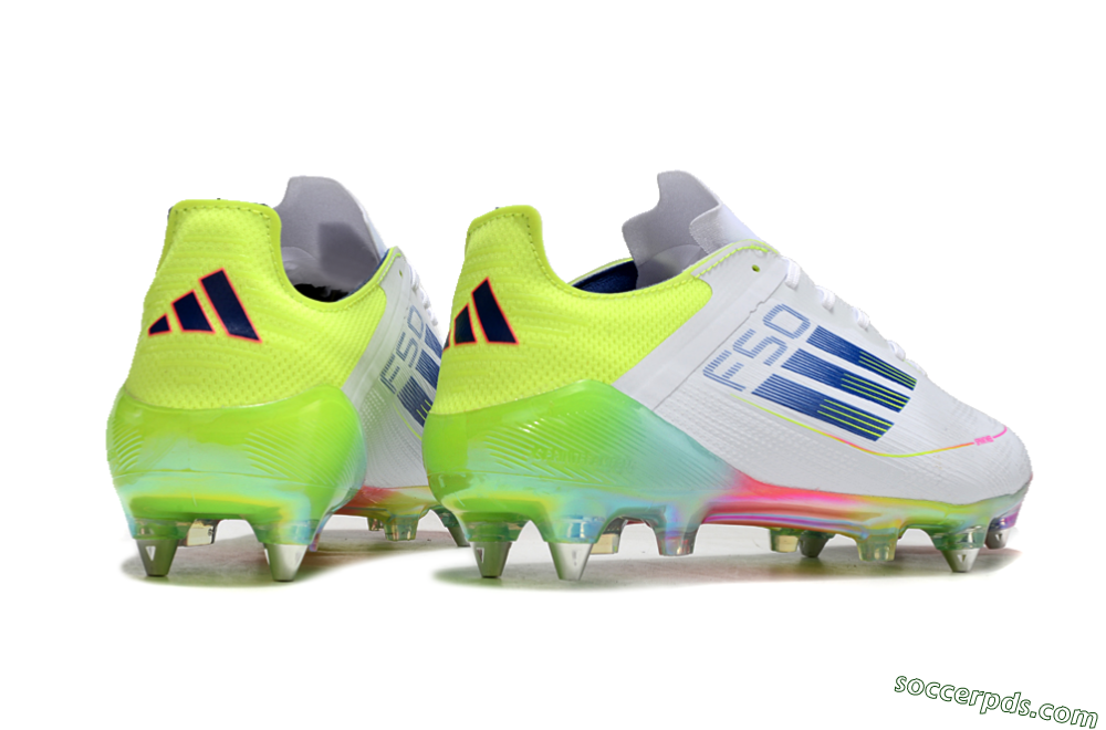 Adidas F50 Elite SG Low-Tops Football Boots - White/Pink/Yellow/Blue 6