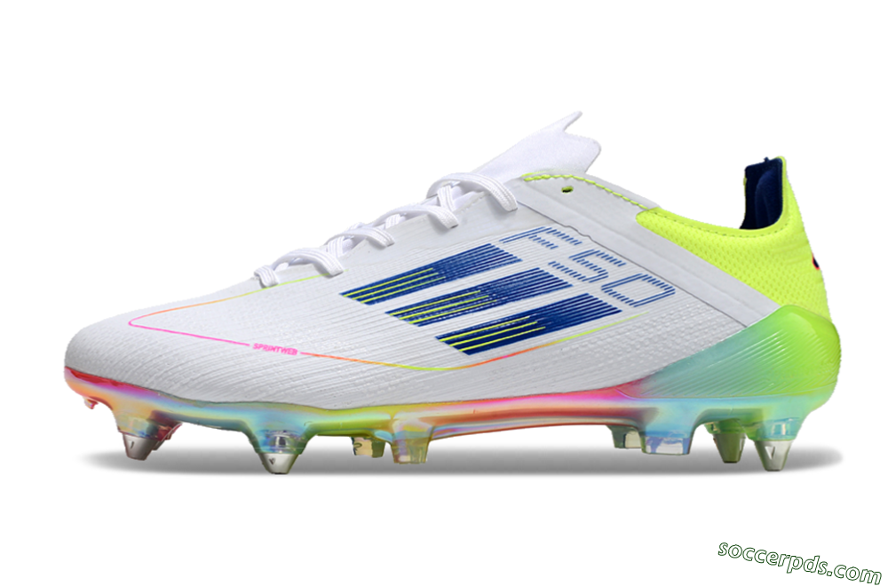 Adidas F50 Elite SG Low-Tops Football Boots - White/Pink/Yellow/Blue 2