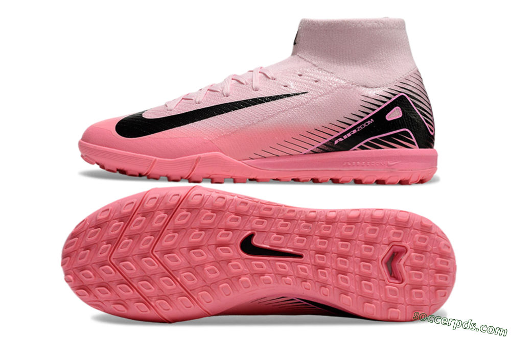 Nike Air Zoom Mercurial Superfly 10 Elite TF High-Tops Football Shoes - Pink/Black 0