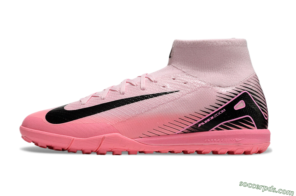 Nike Air Zoom Mercurial Superfly 10 Elite TF High-Tops Football Shoes - Pink/Black 2