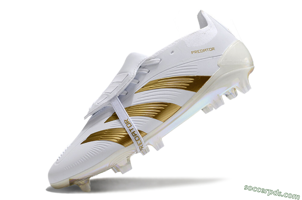Adidas Predator Elite Foldover Tongue FG Low-Tops Football Boots - White/Gold/Beige 5
