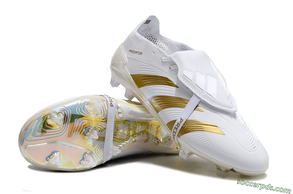 Adidas Predator Elite Foldover Tongue FG Low-Tops Football Boots - White/Gold/Beige 3
