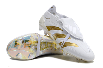 Adidas Predator Elite Foldover Tongue FG Low-Tops Football Boots - White/Gold/Beige