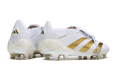 Adidas Predator Elite Foldover Tongue FG Low-Tops Football Boots - White/Gold/Beige
