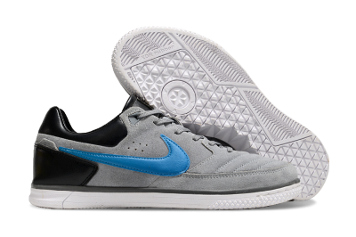 Nike Street Gato IC Low-Tops Football Shoes - Grey/Blue/Black
