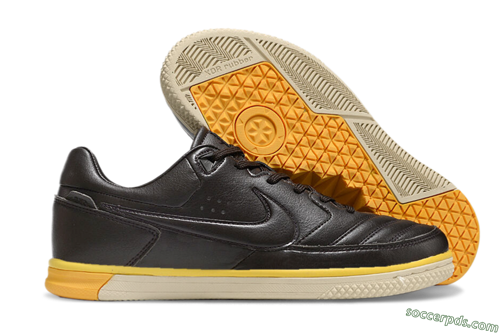 Nike Street Gato IC Low-Tops Football Shoes - Black/Yellow/Beige 1