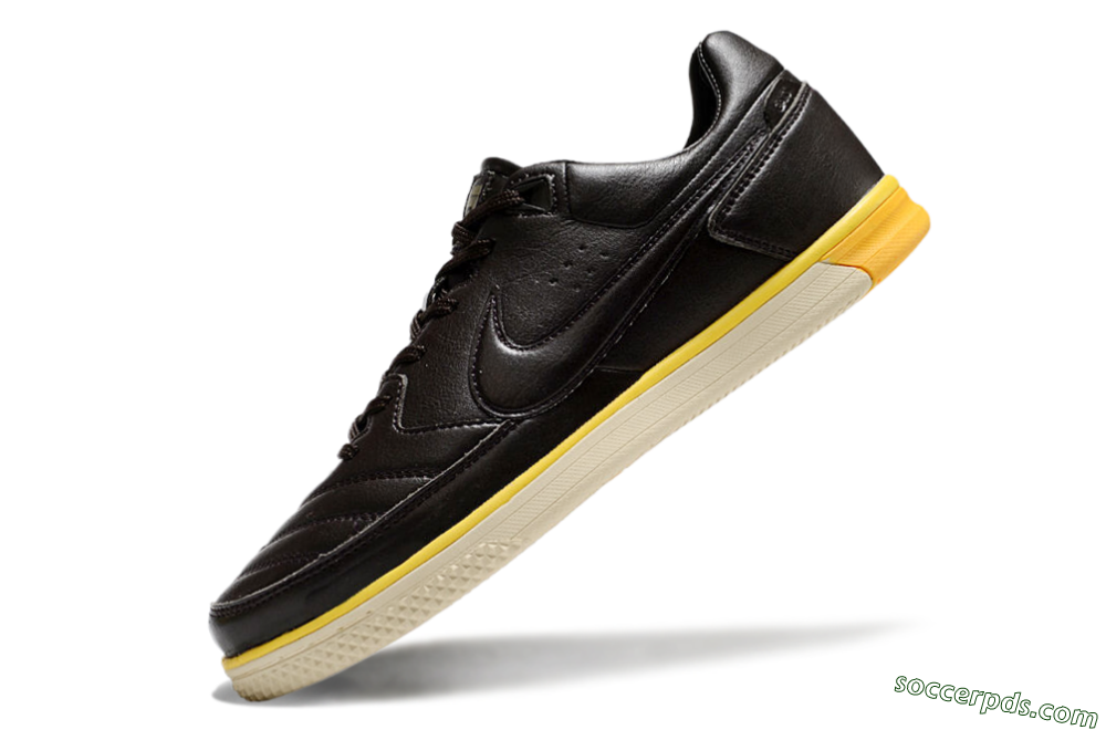 Nike Street Gato IC Low-Tops Football Shoes - Black/Yellow/Beige 5