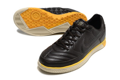 Nike Street Gato IC Low-Tops Football Shoes - Black/Yellow/Beige