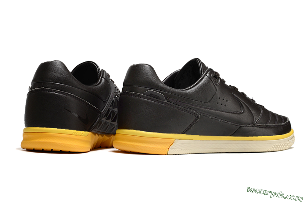 Nike Street Gato IC Low-Tops Football Shoes - Black/Yellow/Beige 6