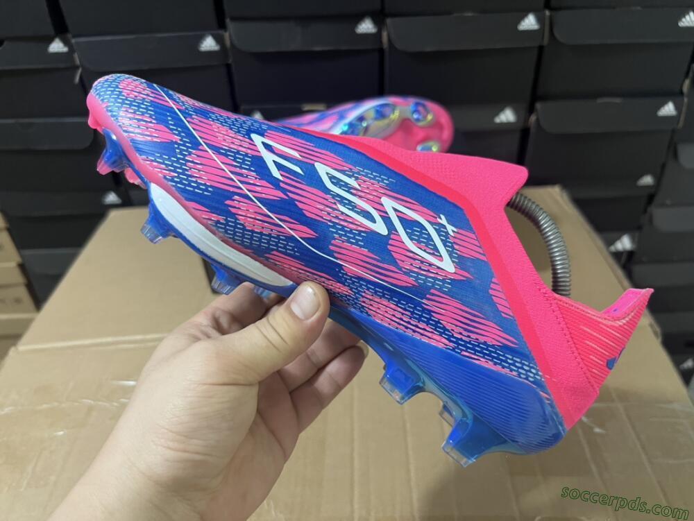 Adidas F50+ Lightstrike Pro Laceless FG Low-Tops Football Boots - Pink/Blue/White
