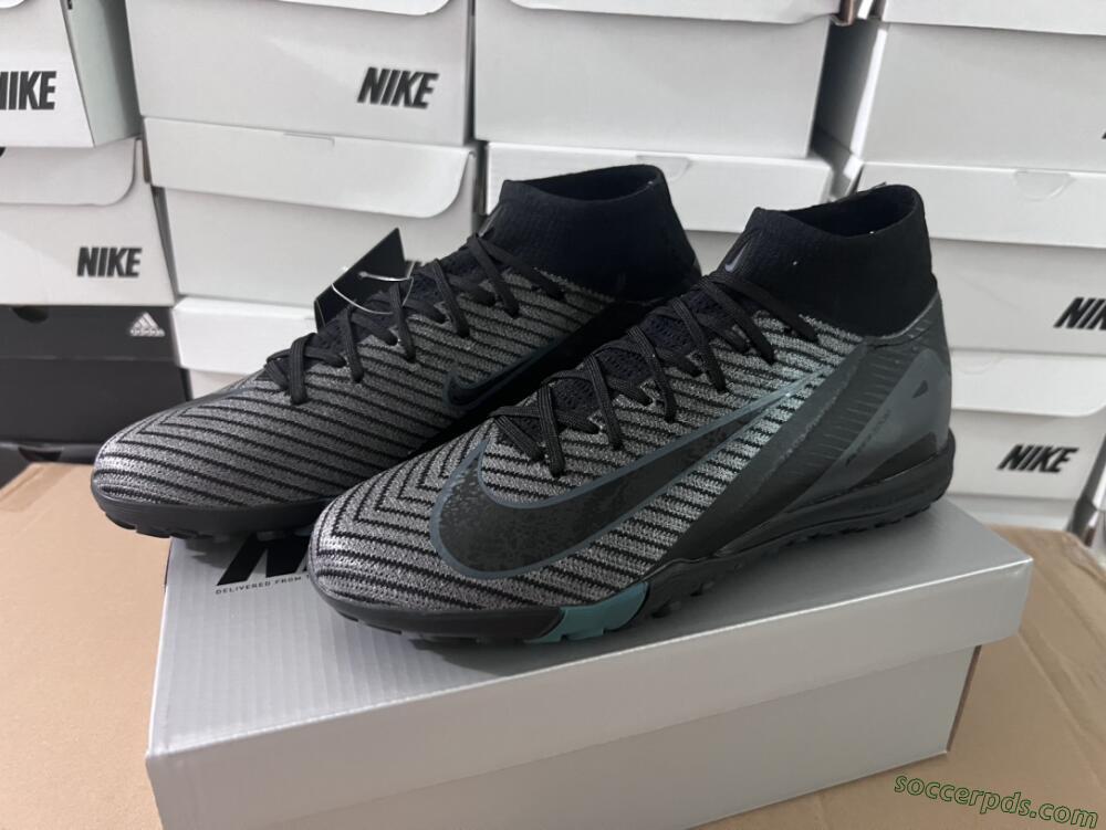 Nike Air Zoom Mercurial Superfly 10 Elite TF High-Tops Football Shoes - Black/Green/Silver