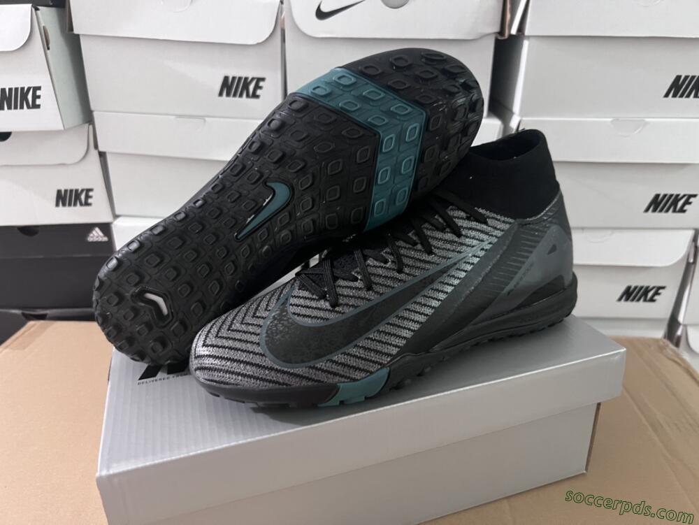 Nike Air Zoom Mercurial Superfly 10 Elite TF High-Tops Football Shoes - Black/Green/Silver