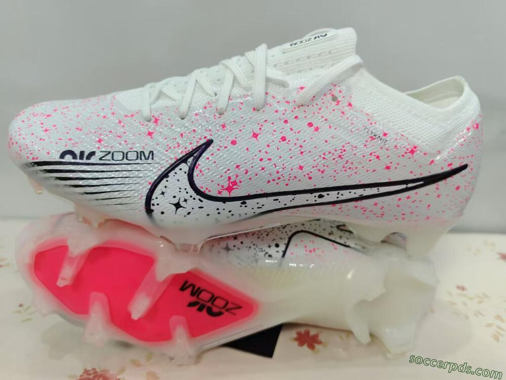 Nike Air Zoom Mercurial Vapor 15 Elite FG Low-Tops Football Boots - White/Pink/Black