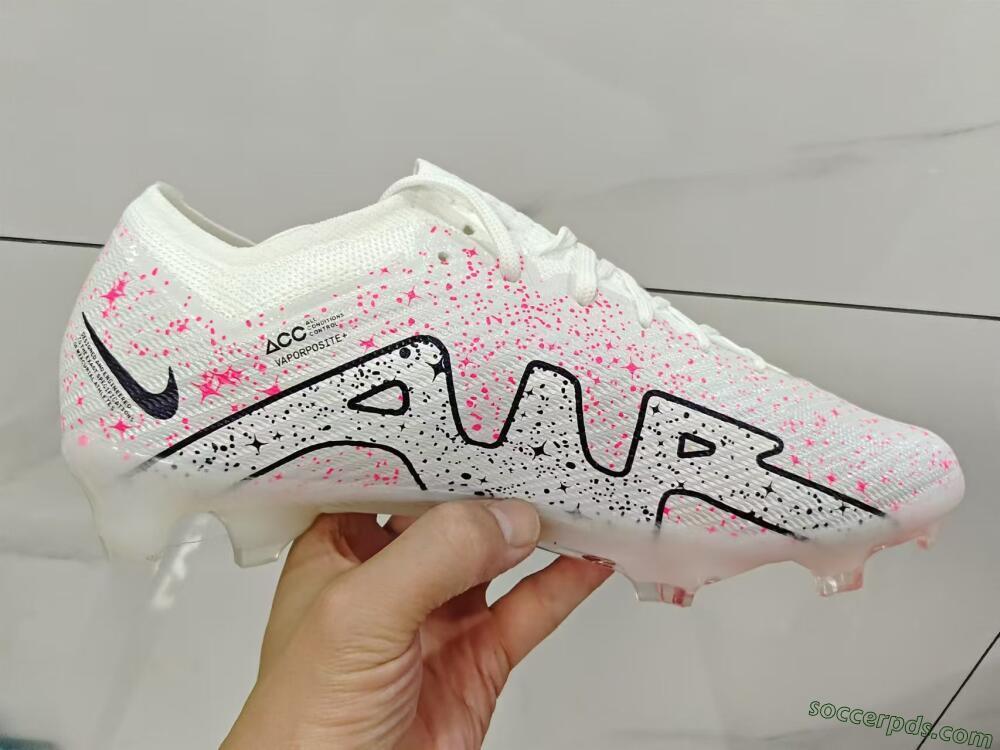 Nike Air Zoom Mercurial Vapor 15 Elite FG Low-Tops Football Boots - White/Pink/Black