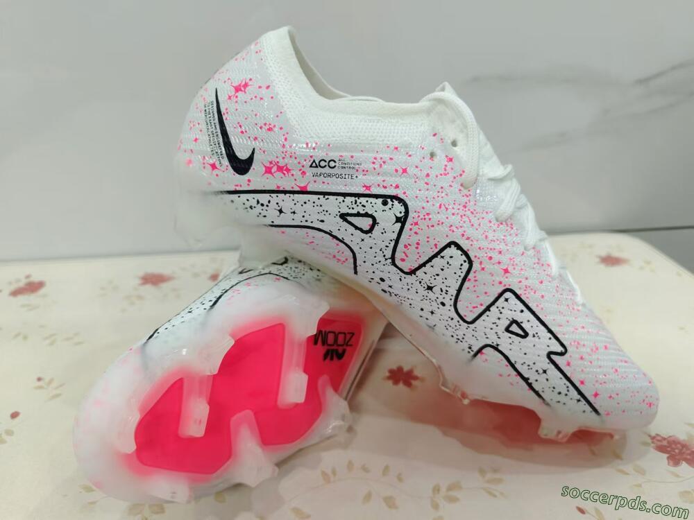 Nike Air Zoom Mercurial Vapor 15 Elite FG Low-Tops Football Boots - White/Pink/Black