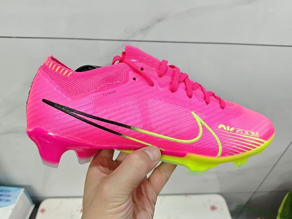 Nike Air Zoom Mercurial Vapor 15 Elite FG Low-Tops Football Boots - Pink/Green/Black