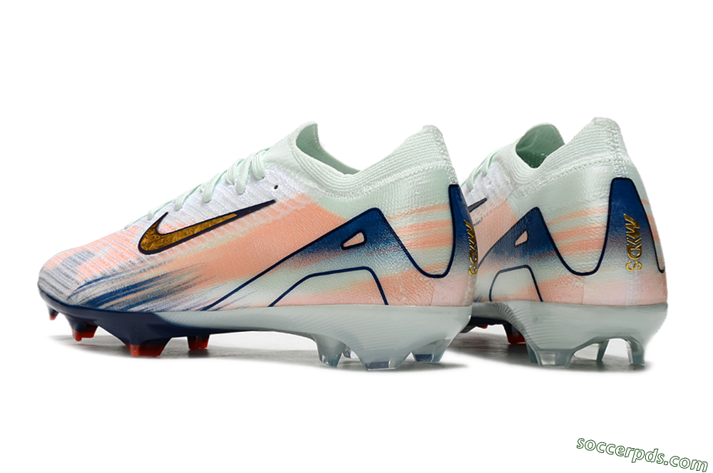 Nike Air Zoom Mercurial Vapor 16 Elite FG Low-Tops Football Boots - White/Pink/Blue 5