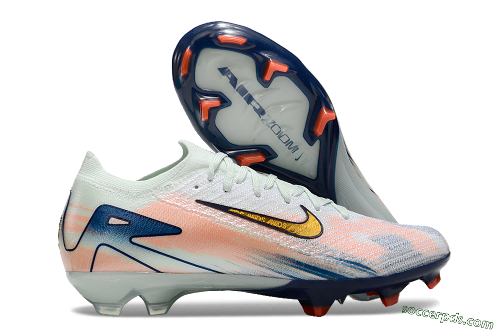Nike Air Zoom Mercurial Vapor 16 Elite FG Low-Tops Football Boots - White/Pink/Blue 1
