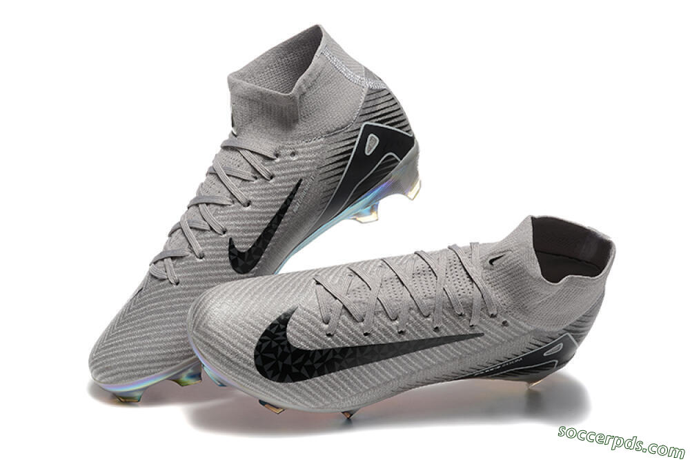 Nike Air Zoom Mercurial Superfly 10 Elite FG High-Tops Football Boots - Grey/Black/White/Gold 6