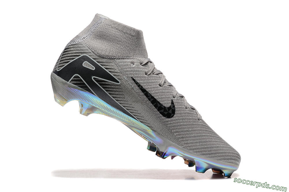 Nike Air Zoom Mercurial Superfly 10 Elite FG High-Tops Football Boots - Grey/Black/White/Gold 7