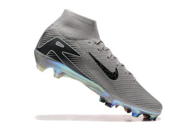 Nike Air Zoom Mercurial Superfly 10 Elite FG High-Tops Football Boots - Grey/Black/White/Gold