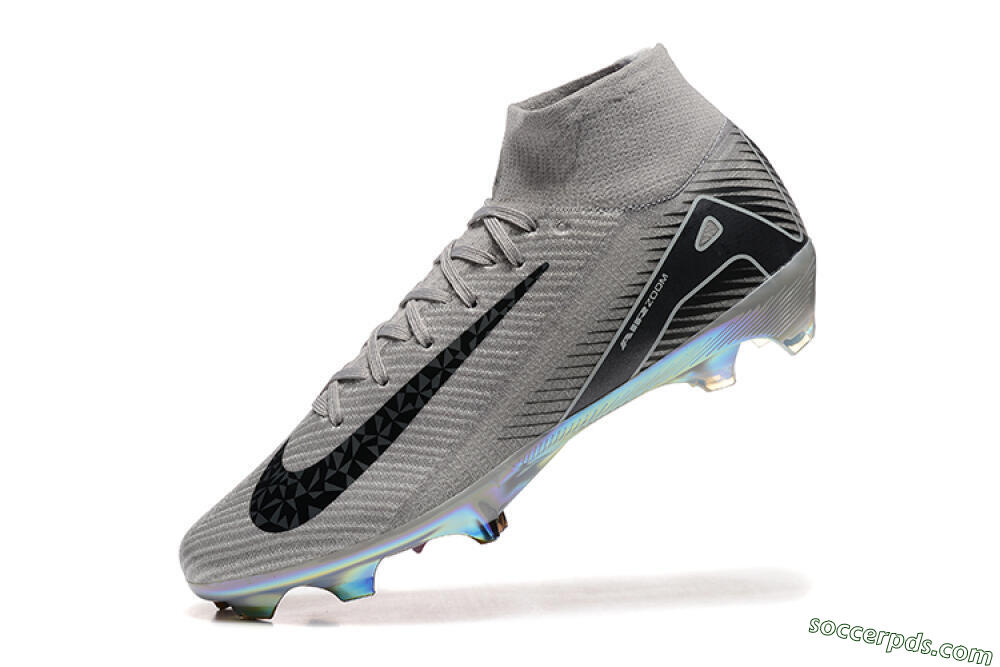 Nike Air Zoom Mercurial Superfly 10 Elite FG High-Tops Football Boots - Grey/Black/White/Gold 8