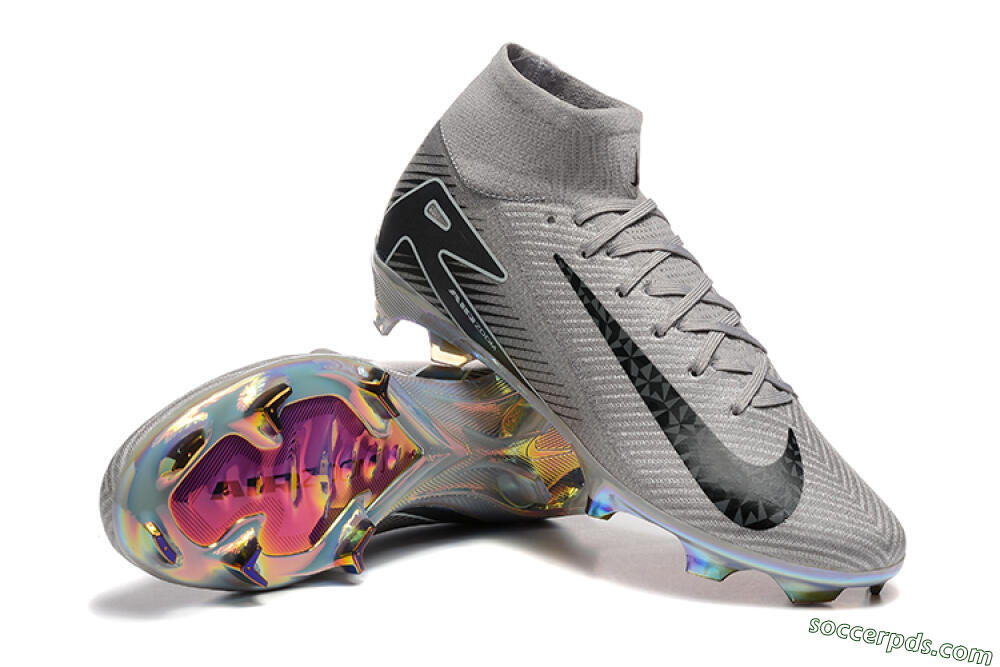 Nike Air Zoom Mercurial Superfly 10 Elite FG High-Tops Football Boots - Grey/Black/White/Gold 4
