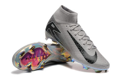 Nike Air Zoom Mercurial Superfly 10 Elite FG High-Tops Football Boots - Grey/Black/White/Gold