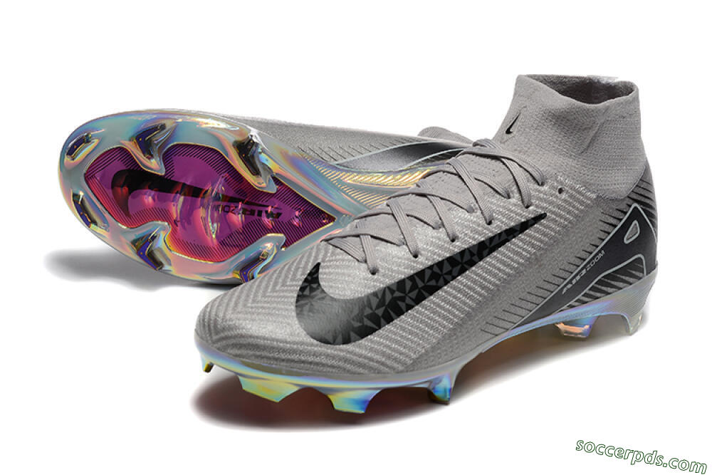 Nike Air Zoom Mercurial Superfly 10 Elite FG High-Tops Football Boots - Grey/Black/White/Gold 3