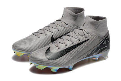 Nike Air Zoom Mercurial Superfly 10 Elite FG High-Tops Football Boots - Grey/Black/White/Gold