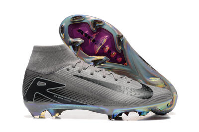 Nike Air Zoom Mercurial Superfly 10 Elite FG High-Tops Football Boots - Grey/Black/White/Gold