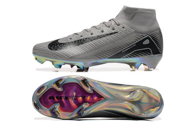 Nike Air Zoom Mercurial Superfly 10 Elite FG High-Tops Football Boots - Grey/Black/White/Gold