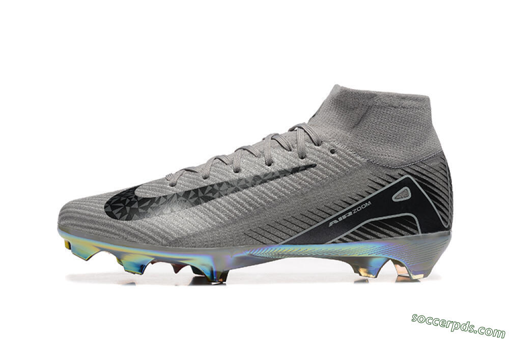 Nike Air Zoom Mercurial Superfly 10 Elite FG High-Tops Football Boots - Grey/Black/White/Gold 2