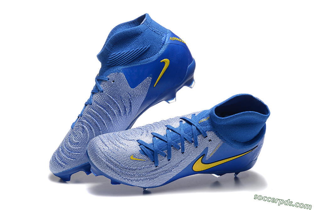 Nike Phantom Luna Elite FG High-Tops Football Boots - Blue/Silver/Yellow 6