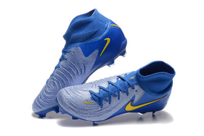 Nike Phantom Luna Elite FG High-Tops Football Boots - Blue/Silver/Yellow