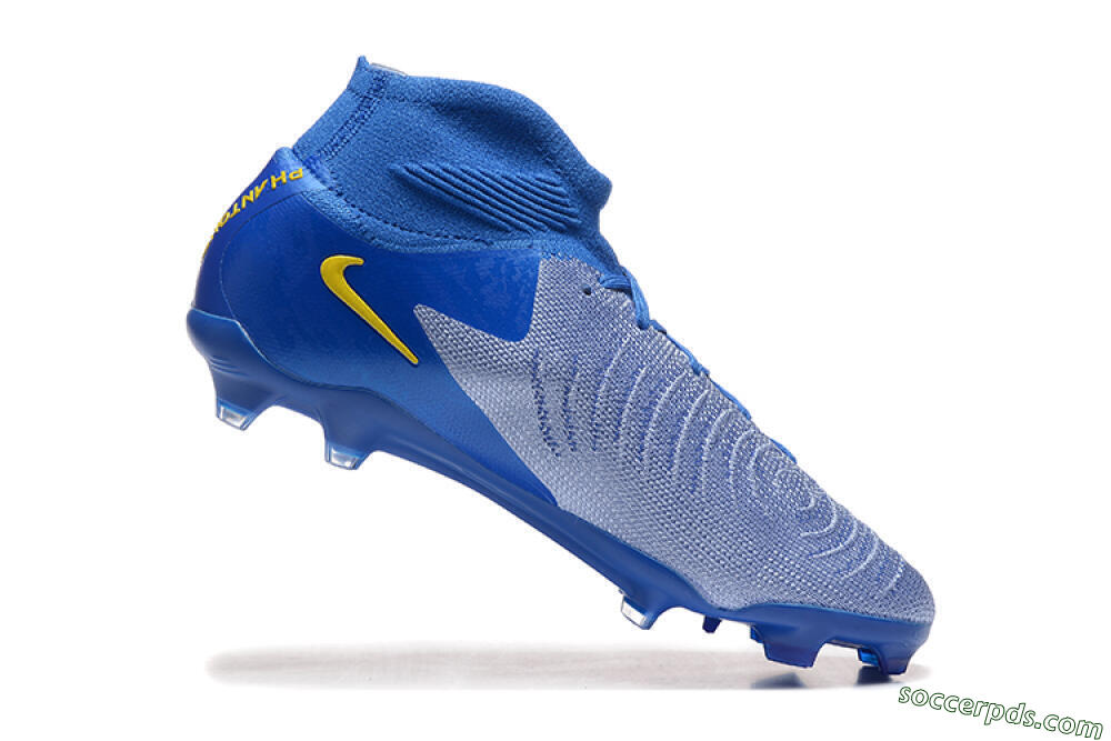 Nike Phantom Luna Elite FG High-Tops Football Boots - Blue/Silver/Yellow 7