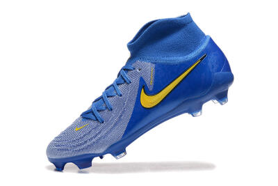 Nike Phantom Luna Elite FG High-Tops Football Boots - Blue/Silver/Yellow