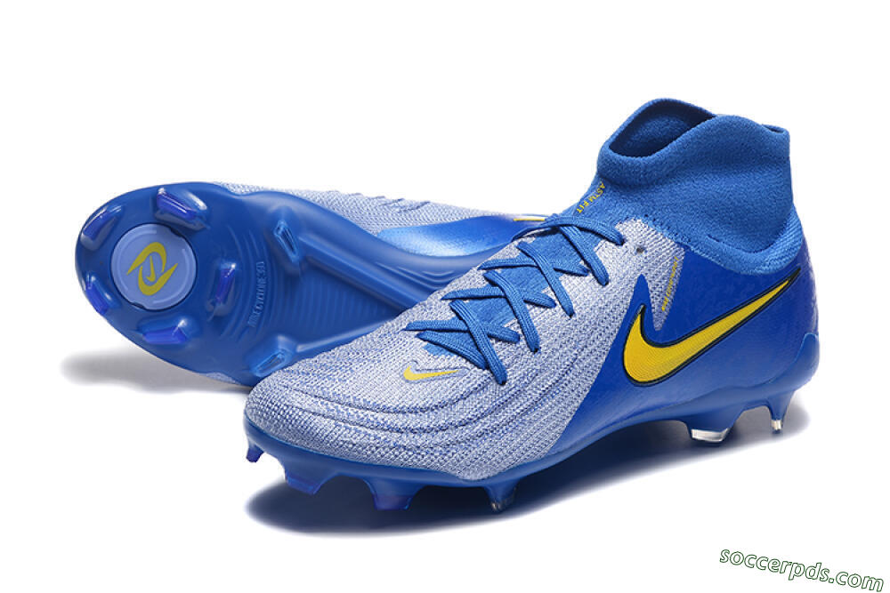 Nike Phantom Luna Elite FG High-Tops Football Boots - Blue/Silver/Yellow 3