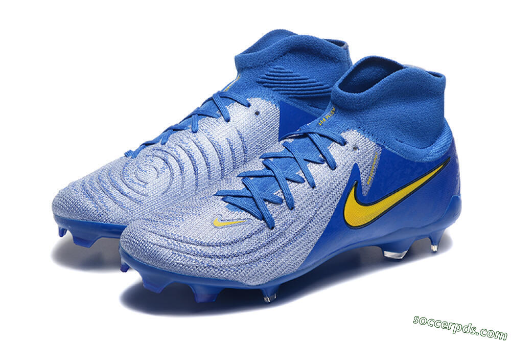 Nike Phantom Luna Elite FG High-Tops Football Boots - Blue/Silver/Yellow 5