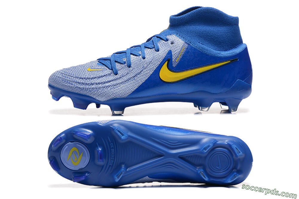 Nike Phantom Luna Elite FG High-Tops Football Boots - Blue/Silver/Yellow 0