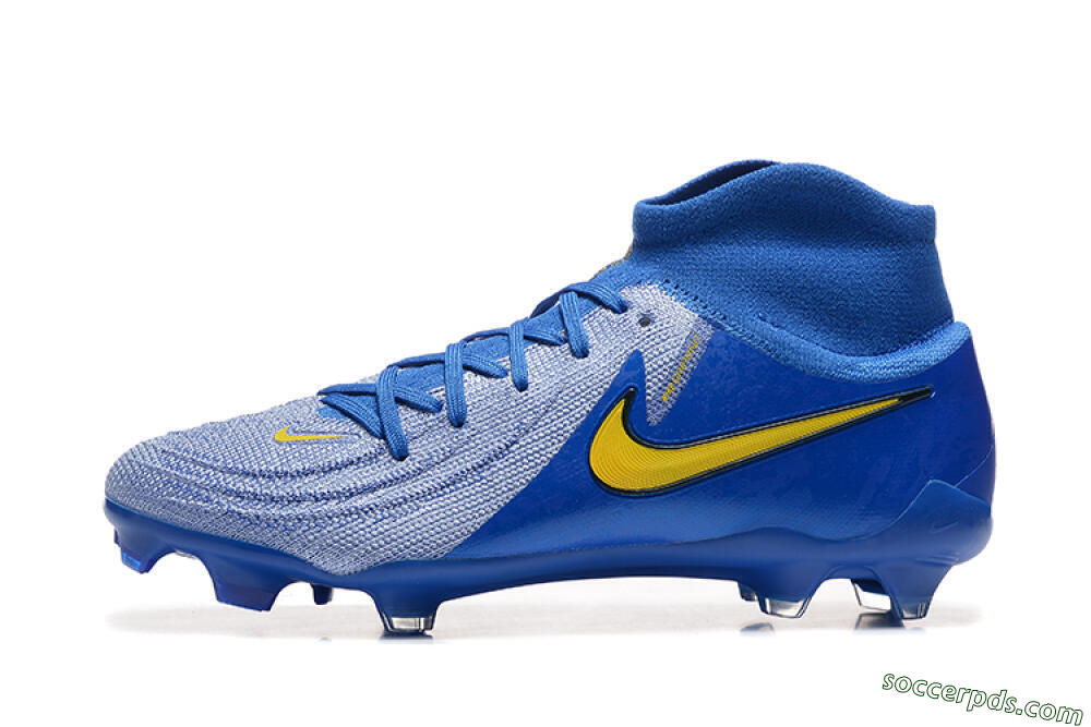 Nike Phantom Luna Elite FG High-Tops Football Boots - Blue/Silver/Yellow 2