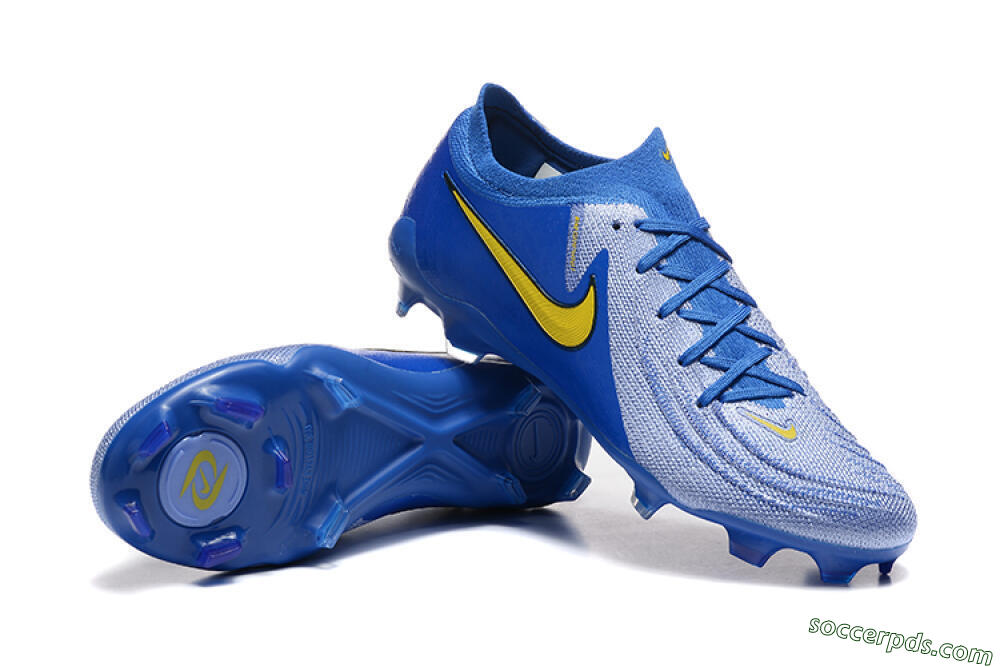 Nike Phantom Luna Elite FG Low-Tops Football Boots - Blue/Silver/Yellow 4
