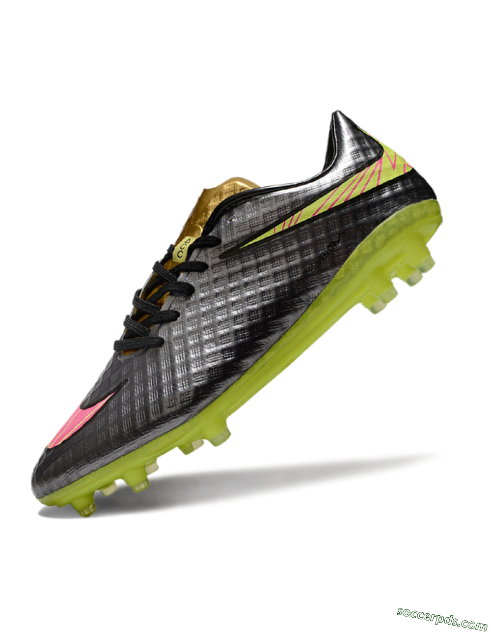 Nike Hypervenom Phantom FG Low-Tops Football Boots - Black/Gold/Pink/Yellow 5
