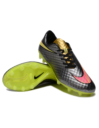 Nike Hypervenom Phantom FG Low-Tops Football Boots - Black/Gold/Pink/Yellow