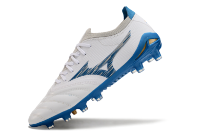 Mizuno Morelia Neo 3 FG Low-Tops Football Boots - White/Blue/Yellow
