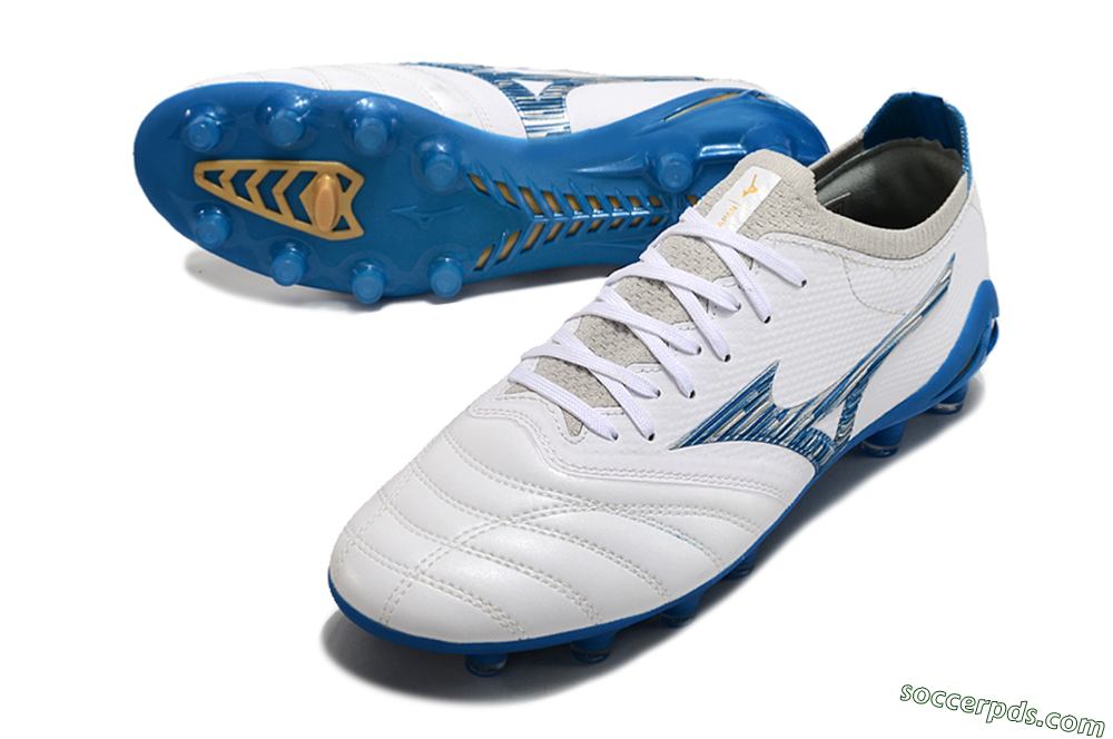 Mizuno Morelia Neo 3 FG Low-Tops Football Boots - White/Blue/Yellow 3
