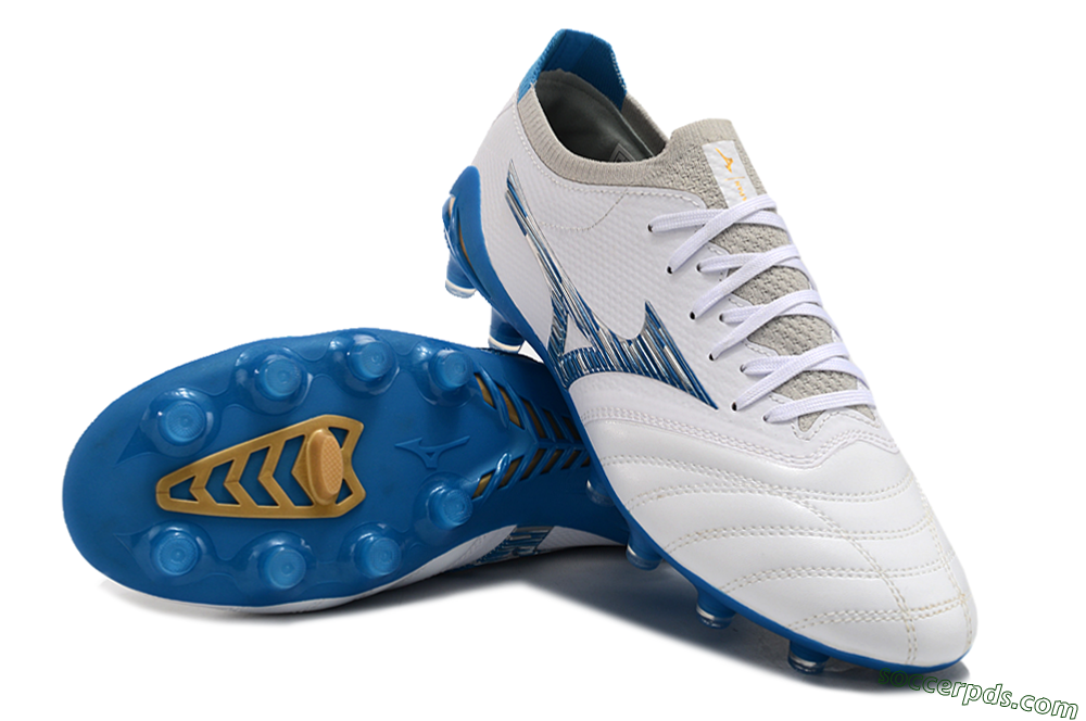 Mizuno Morelia Neo 3 FG Low-Tops Football Boots - White/Blue/Yellow 4