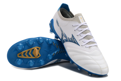 Mizuno Morelia Neo 3 FG Low-Tops Football Boots - White/Blue/Yellow